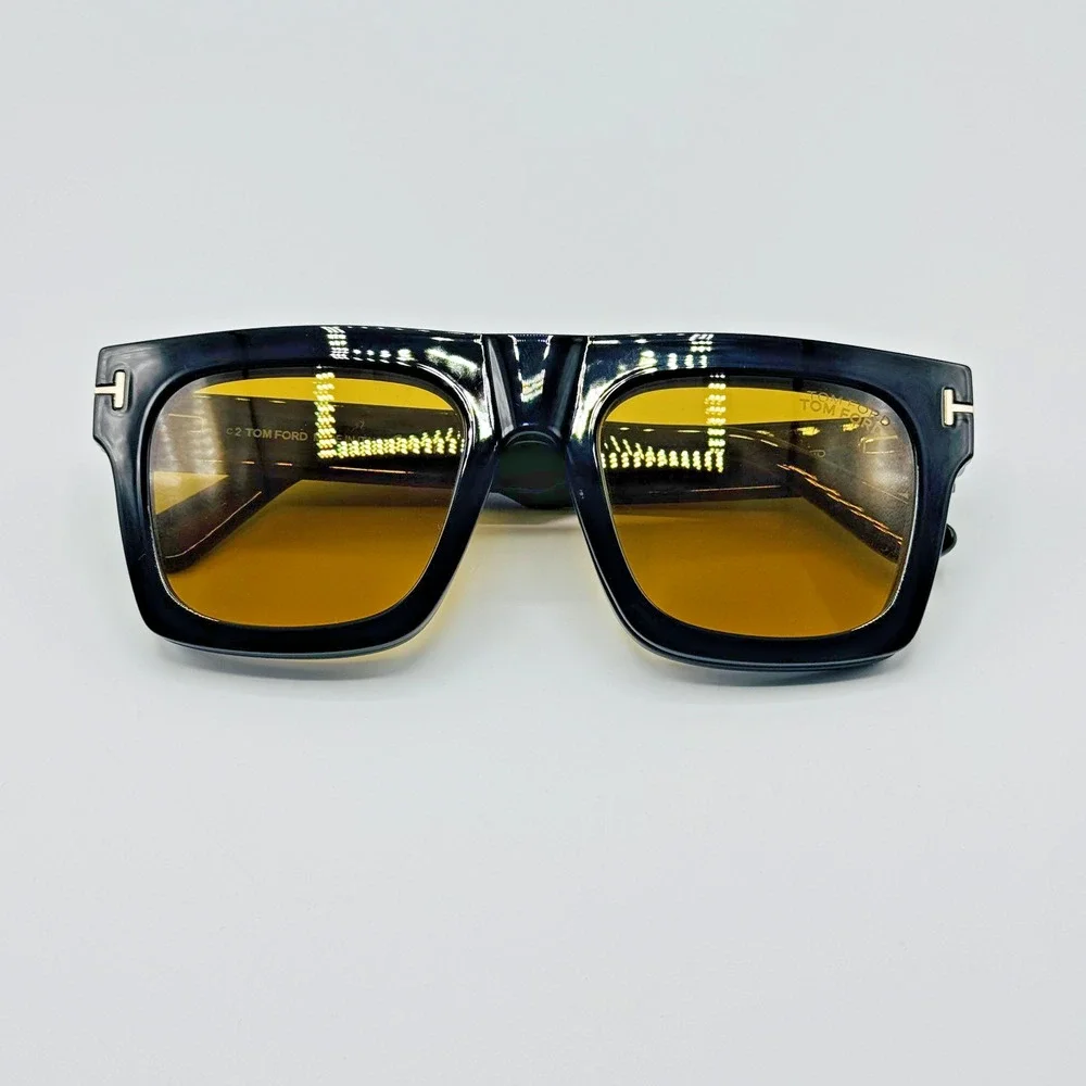 Tom Ford Eyeglasses Frame TF6068-B 001 Black Blue Light Block Clip-On 53-20-145